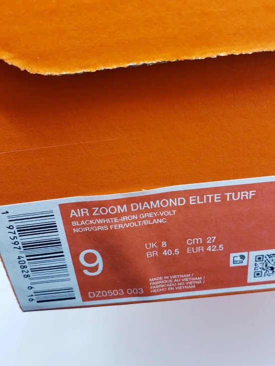 Nike Air Zoom Diamond Elite Turf Baseball Shoes Black - Picture 9 of 10